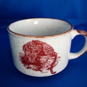 San Diego Zoo coffee, soup mug with Cheetah made in Japan